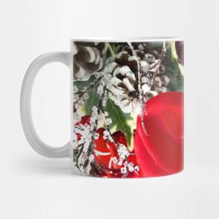 Red Floral Pinecone Mug